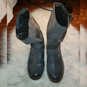 Gray Slouchy Boots